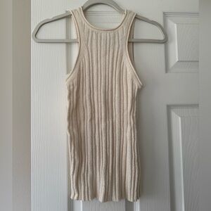 Anthropologie Textured Cream Top